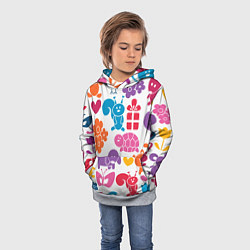 Толстовка-худи детская Звери, детская, цвет: 3D-меланж — фото 2