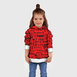 Толстовка-худи детская ЛОГОТИПЫ АНИМЕ, цвет: 3D-белый — фото 2