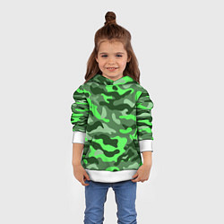 Толстовка-худи детская CAMOUFLAGE GREEN, цвет: 3D-белый — фото 2