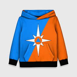 Толстовка-худи детская МЧС России, цвет: 3D-черный