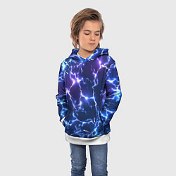 Толстовка-худи детская Молнии Flash, цвет: 3D-белый — фото 2