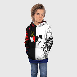 Толстовка-худи детская Payton Moormeier спина, цвет: 3D-синий — фото 2