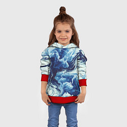 Толстовка-худи детская Абстракция смешивание разводы, цвет: 3D-красный — фото 2