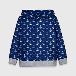 Толстовка-худи детская Якоря, цвет: 3D-меланж