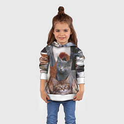Толстовка-худи детская КОТЯТКИ, цвет: 3D-белый — фото 2