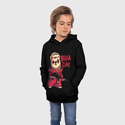 Толстовка-худи детская Bella Ciao, цвет: 3D-черный — фото 2