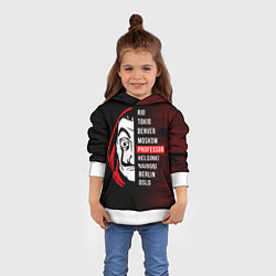 Толстовка-худи детская La Casa de Papel Z, цвет: 3D-белый — фото 2