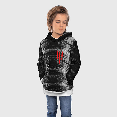 Детская толстовка THE WITCHER / 3D-Белый – фото 3