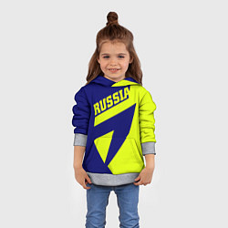 Толстовка-худи детская Russia, цвет: 3D-меланж — фото 2