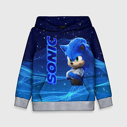 Толстовка-худи детская Соник, цвет: 3D-меланж