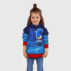 Толстовка-худи детская Соник, цвет: 3D-красный — фото 2