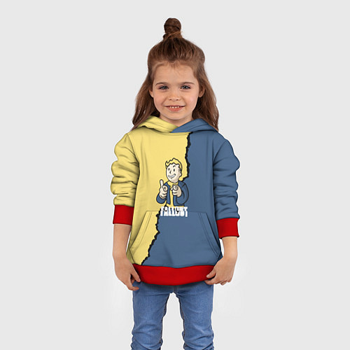 Детская толстовка Fallout logo boy / 3D-Красный – фото 4