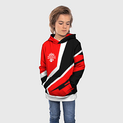 Толстовка-худи детская Russia, цвет: 3D-белый — фото 2