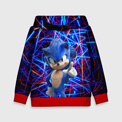 Толстовка-худи детская Sonic, цвет: 3D-красный