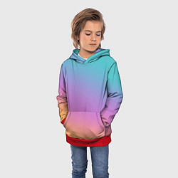 Толстовка-худи детская Градиент, цвет: 3D-красный — фото 2