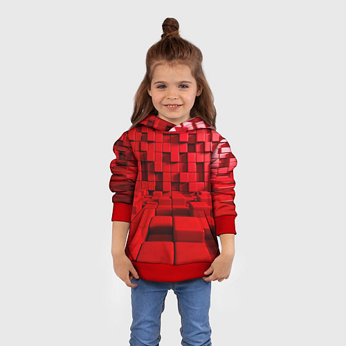 Детская толстовка 3D кубики / 3D-Красный – фото 4