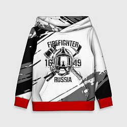 Толстовка-худи детская FIREFIGHTER 1649 RUSSIA цвета 3D-красный — фото 1