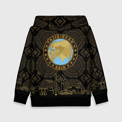 Толстовка-худи детская Таджикистан, цвет: 3D-черный