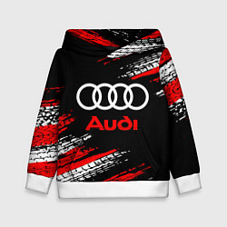 Толстовка-худи детская AUDI, цвет: 3D-белый