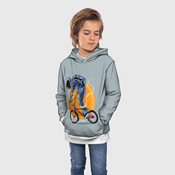 Толстовка-худи детская Космический велосипедист Z, цвет: 3D-белый — фото 2
