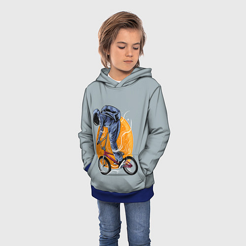 Детская толстовка Космический велосипедист Z / 3D-Синий – фото 3