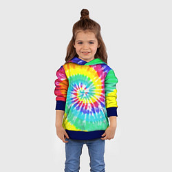 Толстовка-худи детская TIE-DYE СТЕНА, цвет: 3D-синий — фото 2