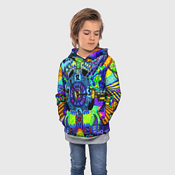 Толстовка-худи детская КИСЛОТА ГОРОД, цвет: 3D-меланж — фото 2