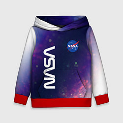 Толстовка-худи детская NASA НАСА, цвет: 3D-красный