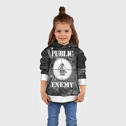 Толстовка-худи детская PUBLIC ENEMY, цвет: 3D-белый — фото 2