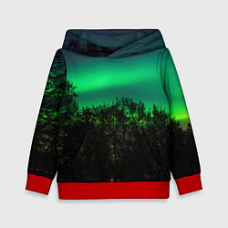 Толстовка-худи детская Северное сияние, цвет: 3D-красный