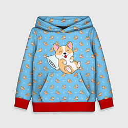 Толстовка-худи детская КОРГИ, цвет: 3D-красный