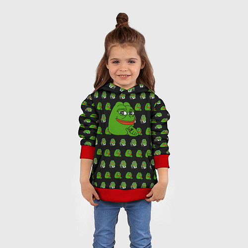 Детская толстовка Frog Pepe / 3D-Красный – фото 4