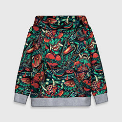 Толстовка-худи детская Японская татуировка, цвет: 3D-меланж