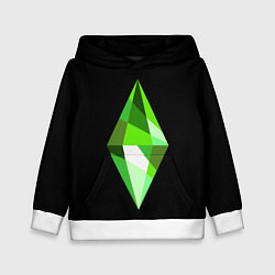 Толстовка-худи детская The Sims Plumbob, цвет: 3D-белый