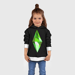 Толстовка-худи детская The Sims Plumbob, цвет: 3D-белый — фото 2