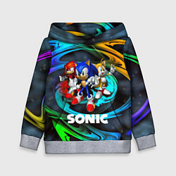 Толстовка-худи детская SONIC TRIO, цвет: 3D-меланж