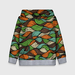 Толстовка-худи детская Абстрактные волны, цвет: 3D-меланж