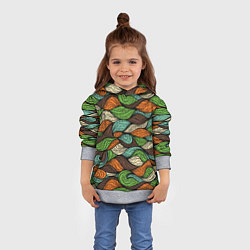 Толстовка-худи детская Абстрактные волны, цвет: 3D-меланж — фото 2