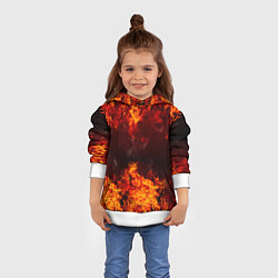 Толстовка-худи детская Огонь, цвет: 3D-белый — фото 2