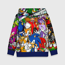 Толстовка-худи детская Sonic, цвет: 3D-синий