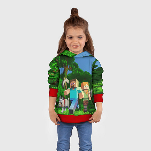 Детская толстовка Minecraft / 3D-Красный – фото 4