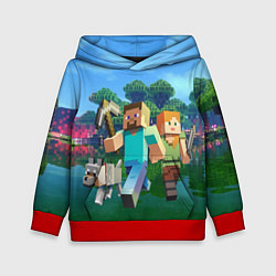 Толстовка-худи детская Minecraft, цвет: 3D-красный