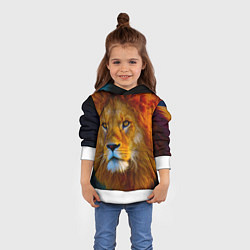 Толстовка-худи детская Лев 3D, цвет: 3D-белый — фото 2