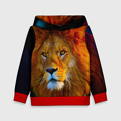 Толстовка-худи детская Лев 3D, цвет: 3D-красный