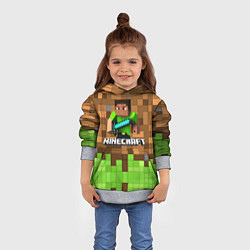 Толстовка-худи детская Minecraft logo heroes, цвет: 3D-меланж — фото 2