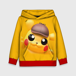 Толстовка-худи детская Pikachu Pika Pika, цвет: 3D-красный