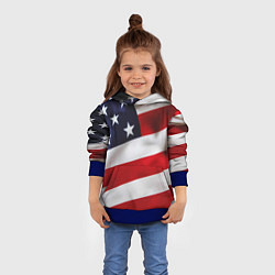 Толстовка-худи детская США USA, цвет: 3D-синий — фото 2