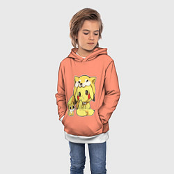Толстовка-худи детская Pikachu Pika Pika, цвет: 3D-белый — фото 2