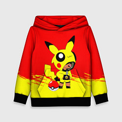 Толстовка-худи детская Brawl starsLeon pikachu, цвет: 3D-черный