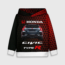 Толстовка-худи детская Honda Civic Type R, цвет: 3D-белый